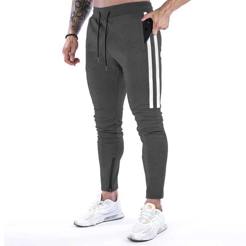 Gym Skinny Jogger Pants Men Running Sweatpants Fitness Bodybuilding Sports Pants Zip pocket Male Cotton Jogging Trousers menXJ250904