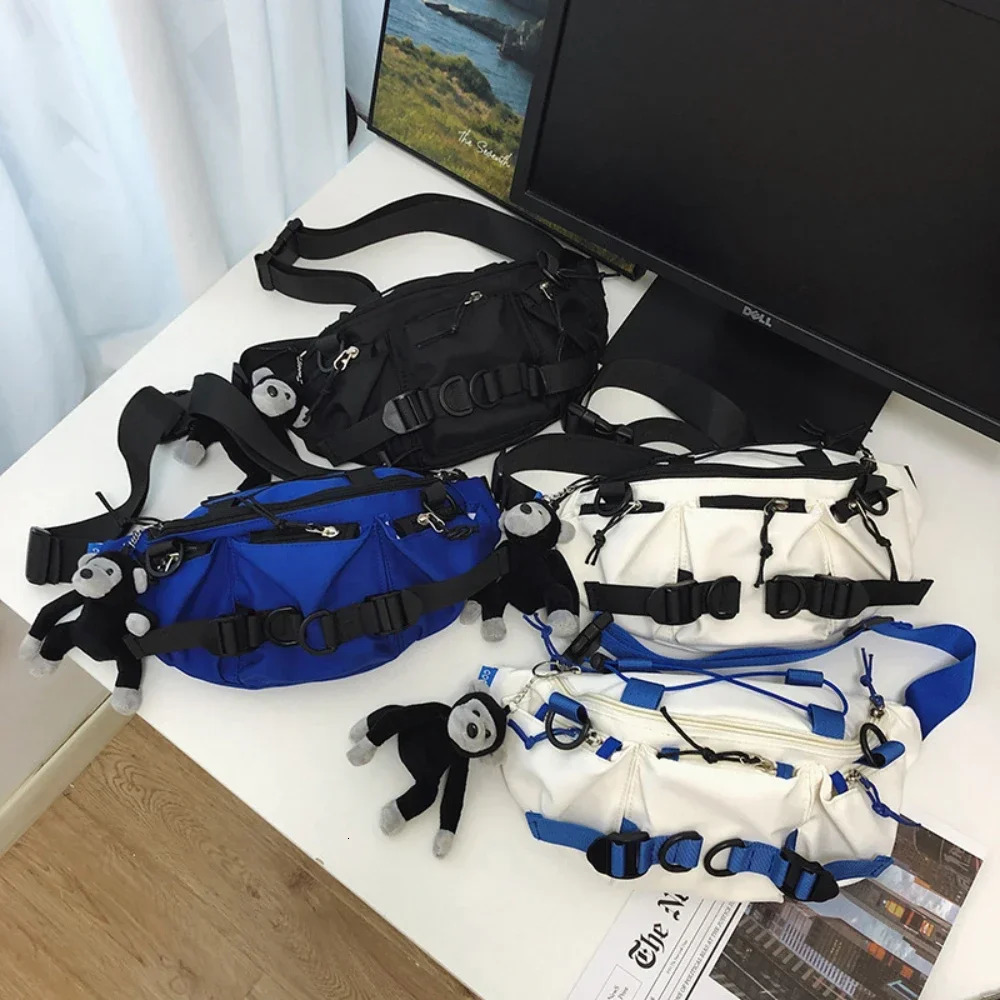 Techwear Style Punk Hip Hop Single Shoulder Crossbody Bag Men Women Street Vintage Chest Bag Casual Sport Fanny Pack 250903