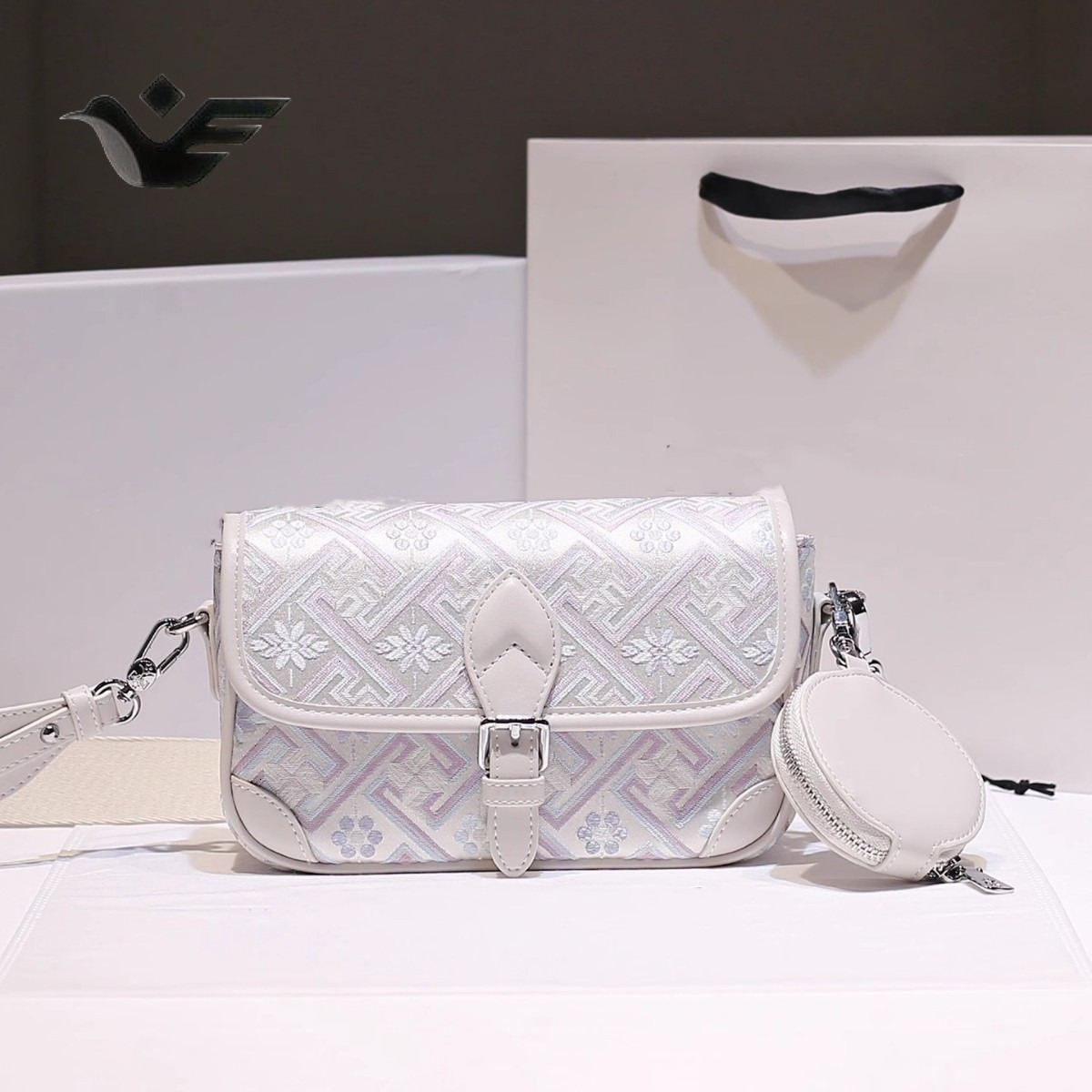 Feiyan Free Shipping New Designer Bag Luxury Shopping Bag Cultural Heritage High-end Brocade Print Baguette Bag Elegant Single Shoulder Crossbody Smal