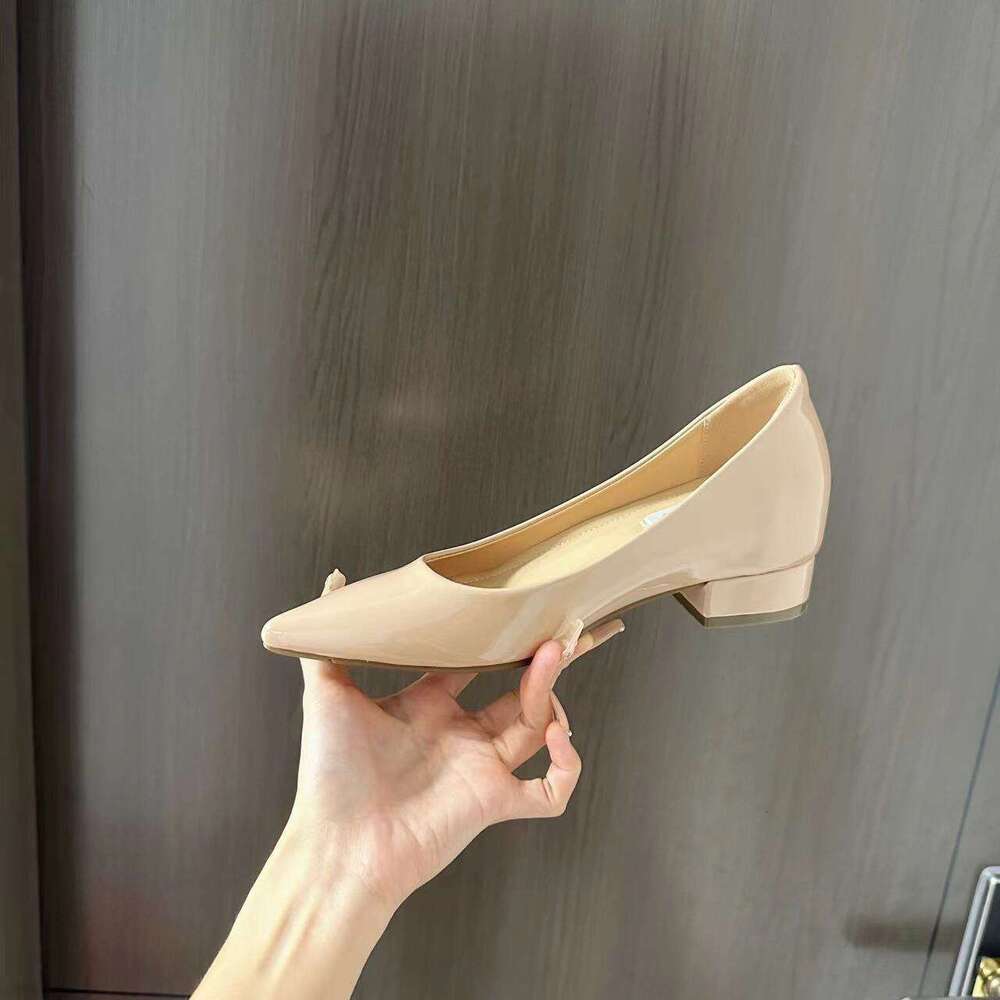 Nude Color Shoes Thick Heel + Internal Lift 6cm Sexy Pure Desire Open Toe Gentle Temperament Commuter Women's High Heels
