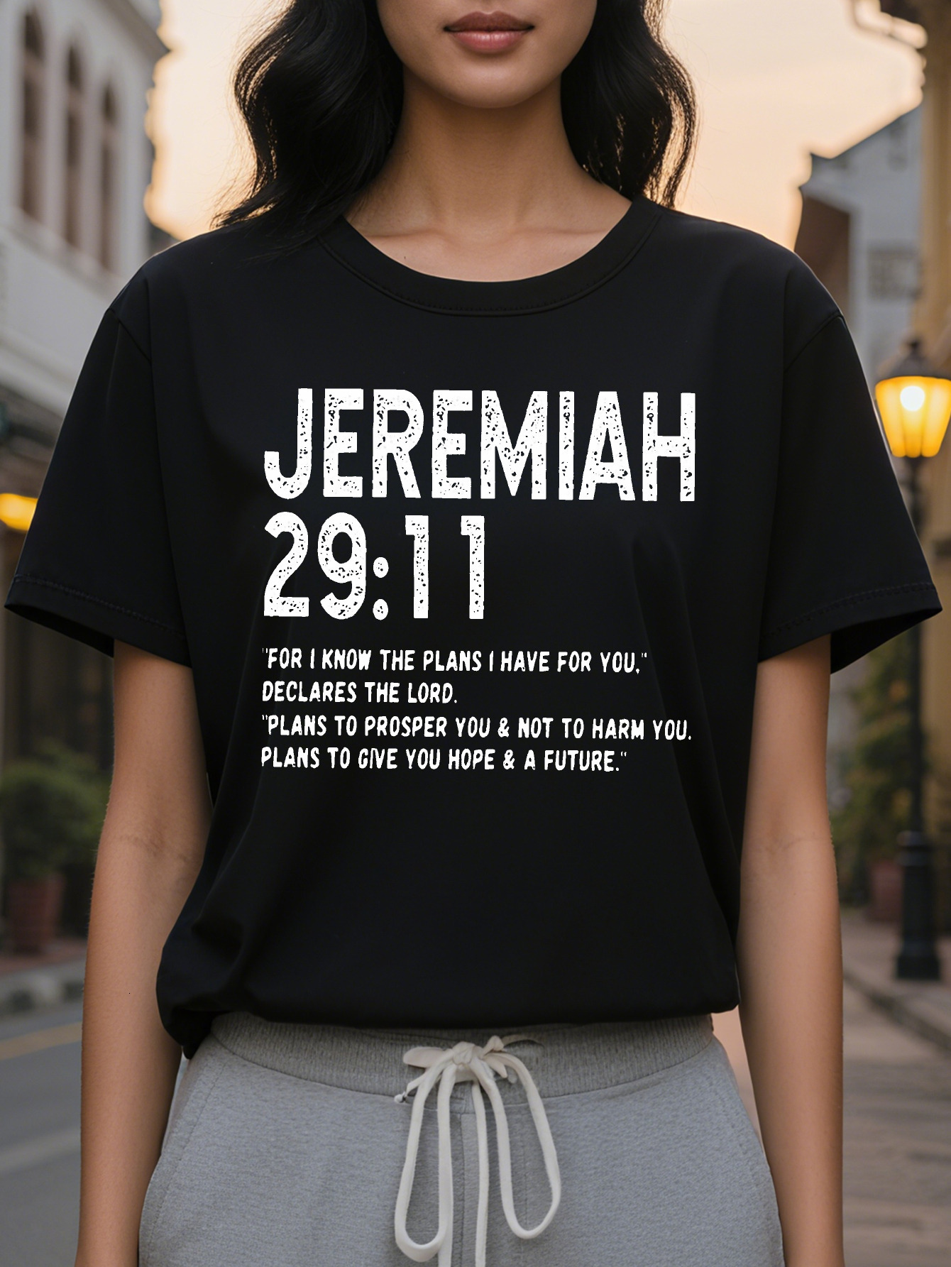 Women's Inspirational Jeremiah Book Scripture Cotton Round Neck Short Sleeve Casual Top Summer and Spring