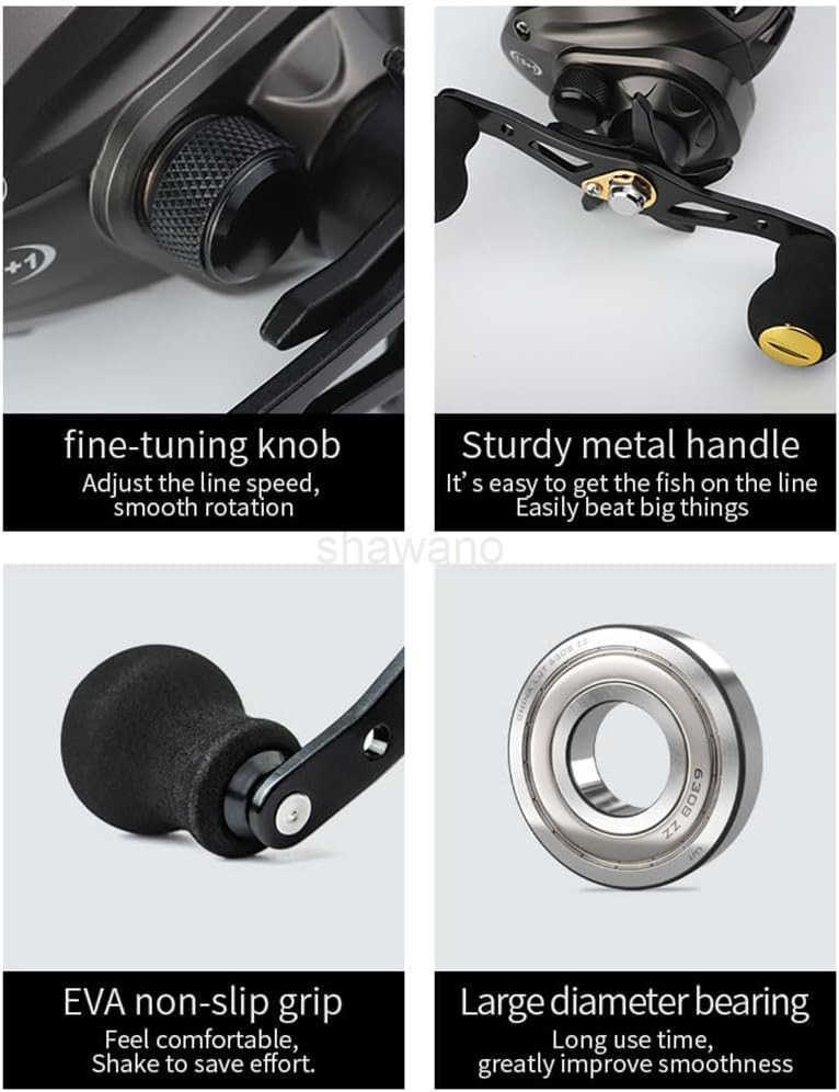 Baitcasting Reels 8KG Max Drag Baitcaster Reels 721 Gear Ratio Fishing Baitcasting Reel 121 BB Bait Caster Reel LowProfile Fishing Reel with Compact D