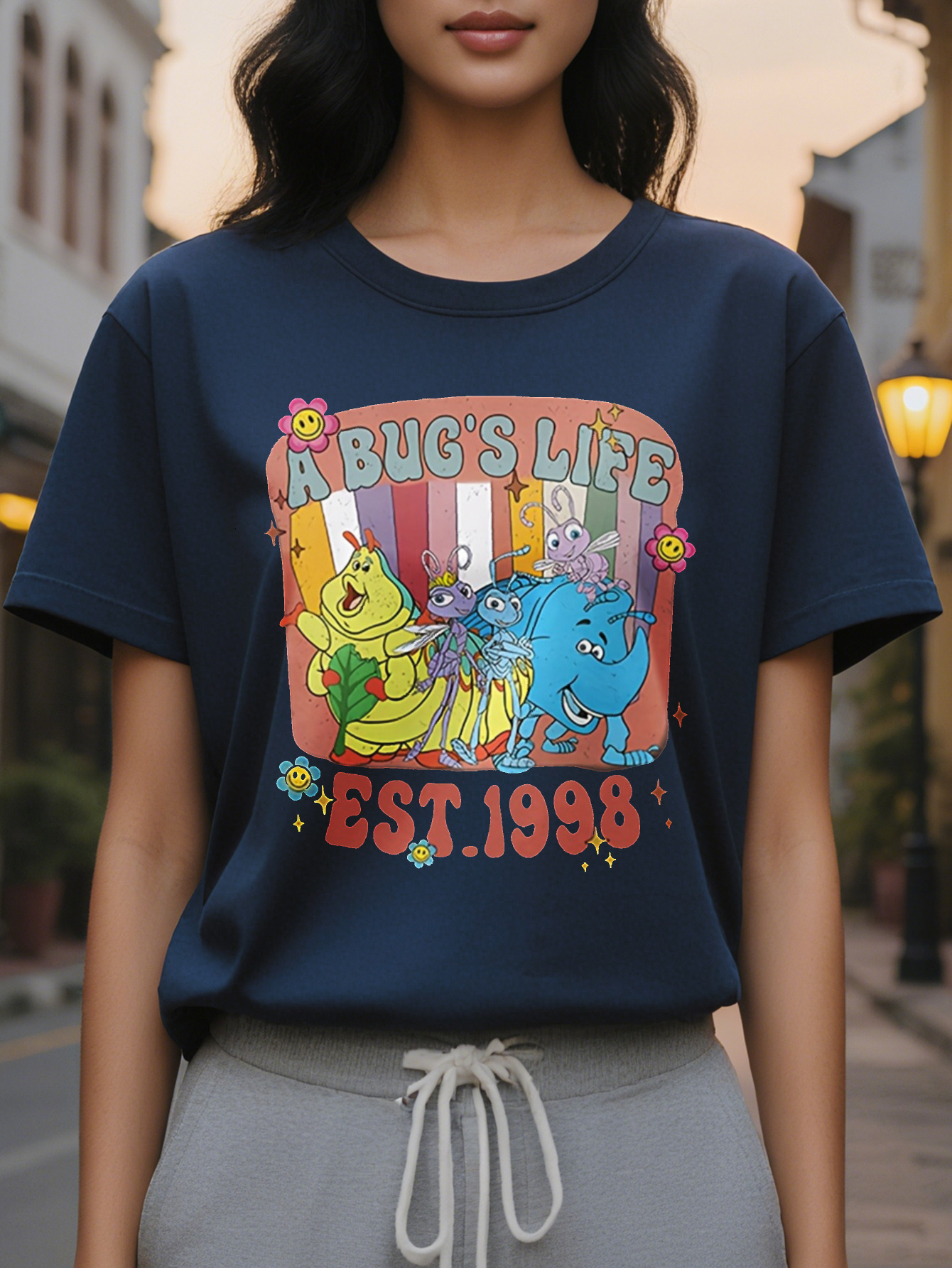 100% Cotton T-Shirt Women's Short Sleeve Round Neck Slim Fit New Fashion Spring Summer American Printed Pattern