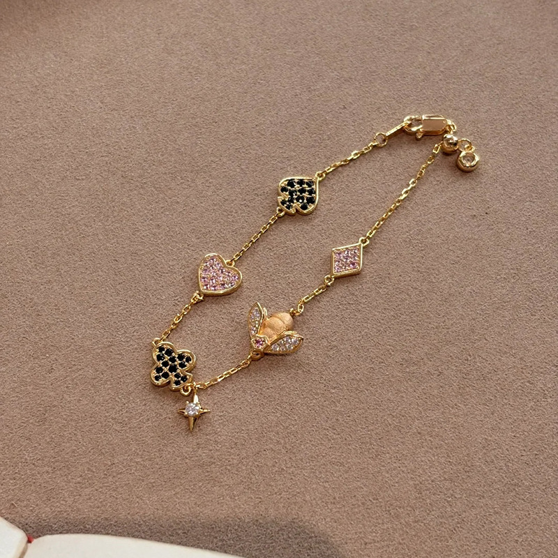 Brushed Little Bee Vintage Style Exquisite Versatile Bracelet Niche Design