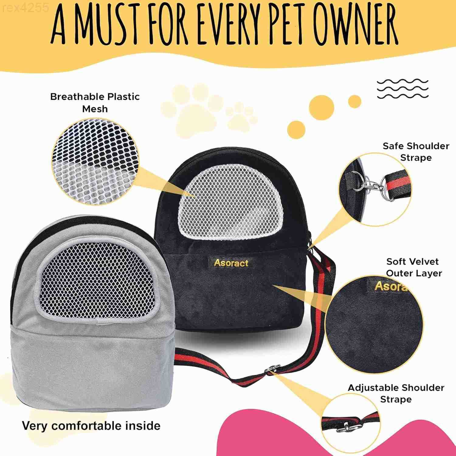 Bag Upgraded Small Animal Bonding Soft Hedgehog Pouch Portable Outgoing Travel Bag with Adjustable Strap and Breathable Mesh for Squirrel Mice SugaW25