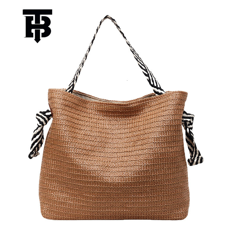 TB Designer s bag BHULAMTE Large Capacity Woven Bag 2025 New Style Straw Shoulder Bag Beach Vacation Stylish Underarm Bag Large Capacity Bucket Bag