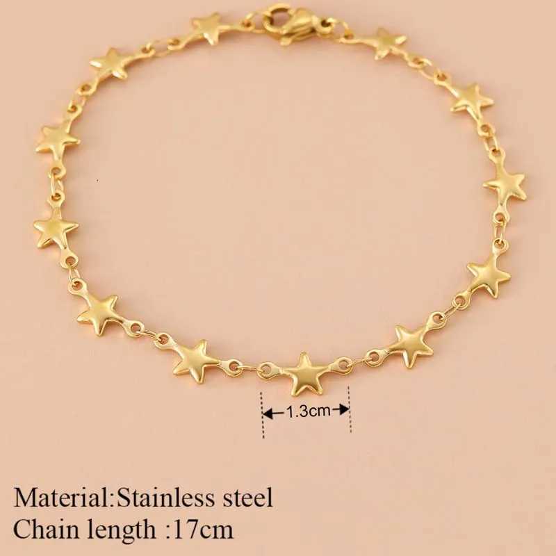Stainless Steel Metal Star Chain Bracelets For Man Women Fashion Gold Silver Color Pentagram Pendant Bracelet Jewelry Gifts W250904
