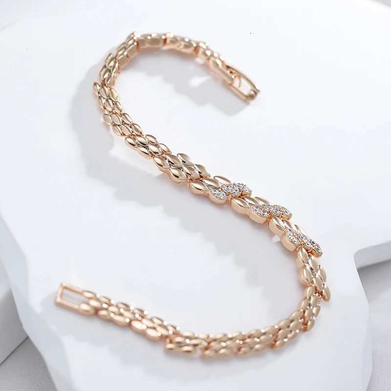 Kinel Fashion 585 Rose Gold Color Bracelet For Women Luxury Natural Zircon Bride Fine Wedding Daily Fine Jewelry 2022 NewXJ250904