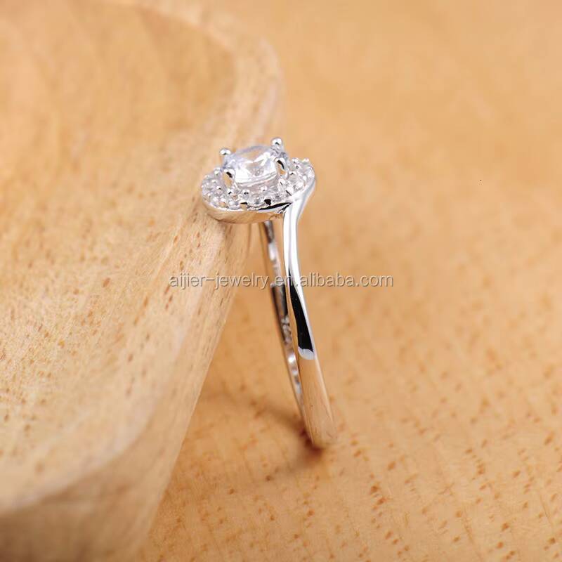 Hola Jewelry Womens Wedding Ring 925 Silver Micro Insert Prong Setting CZ Zircon Geometric Cluster Engagement