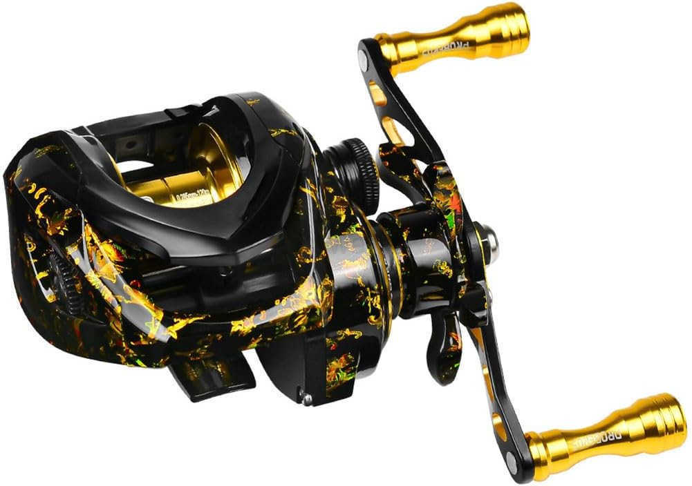 Baitcasting Reels 8KG Max Drag Baitcaster Reels 721 Gear Ratio Fishing Baitcasting Reel 31BB Shielded Ball Bearings Bait Caster Reel Adjustable Magnet