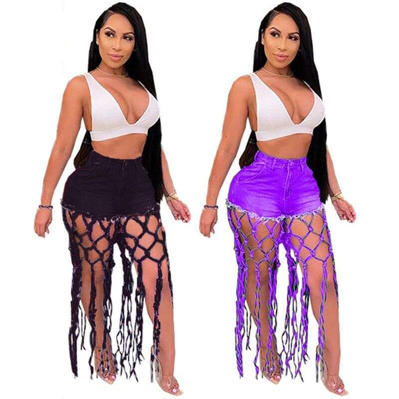 Women's Clothing A Wide Range Of Stylish Knotted Denim Hot Pants