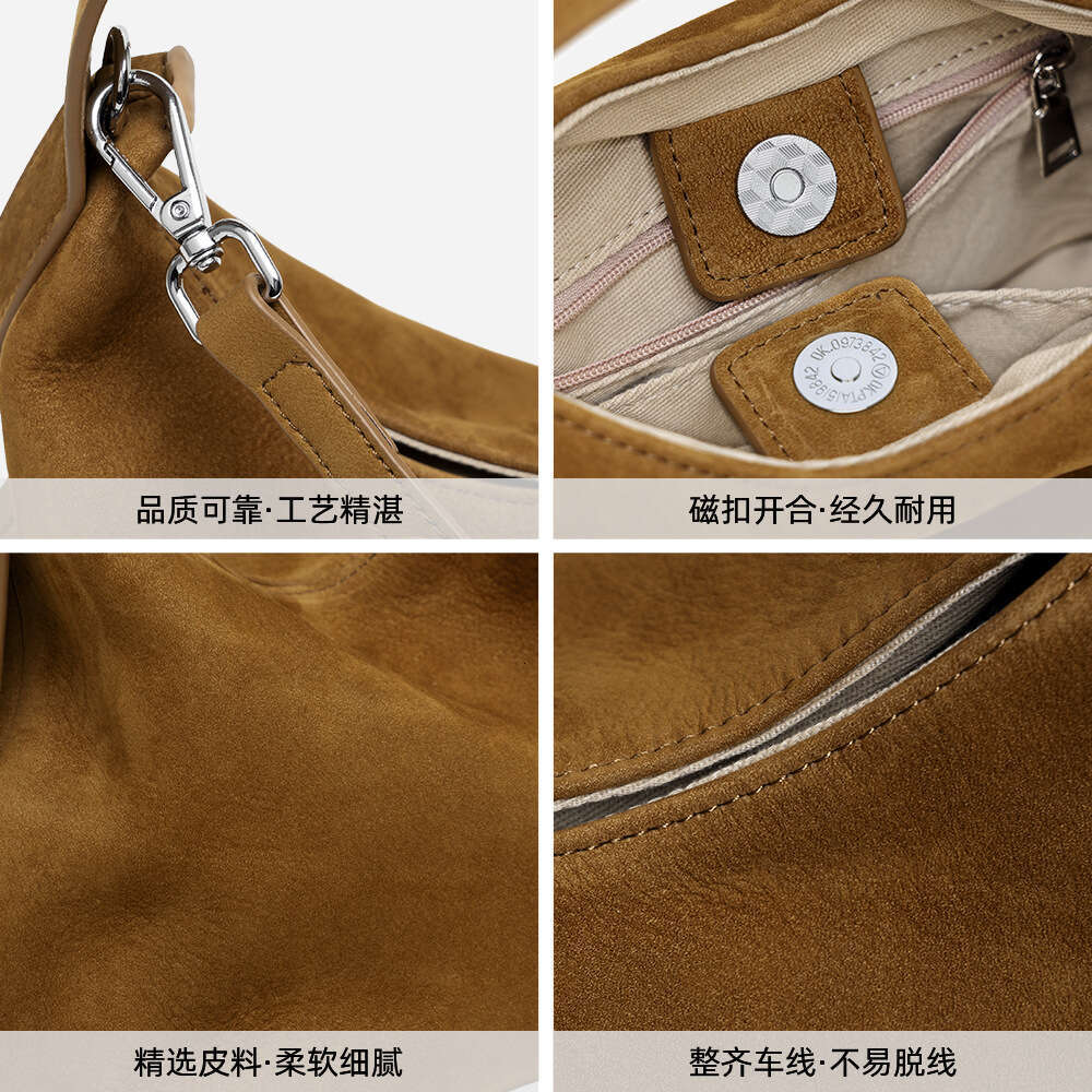 Autumn Winter New High Glossy Matte Cowhide Shoulder Lunch Box Crossbody Genuine Leather Women's Handbag Small Tote Bag