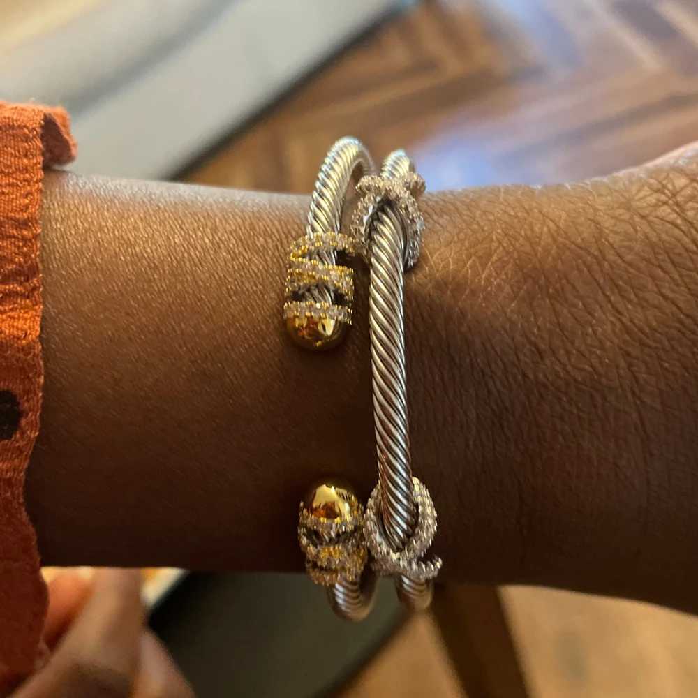 Missvikki design Stackable Bangle For Wen Bridal Wedding Cubic Zircon OPen Bangle Dubai Bracelet Party Jewelry Y250904