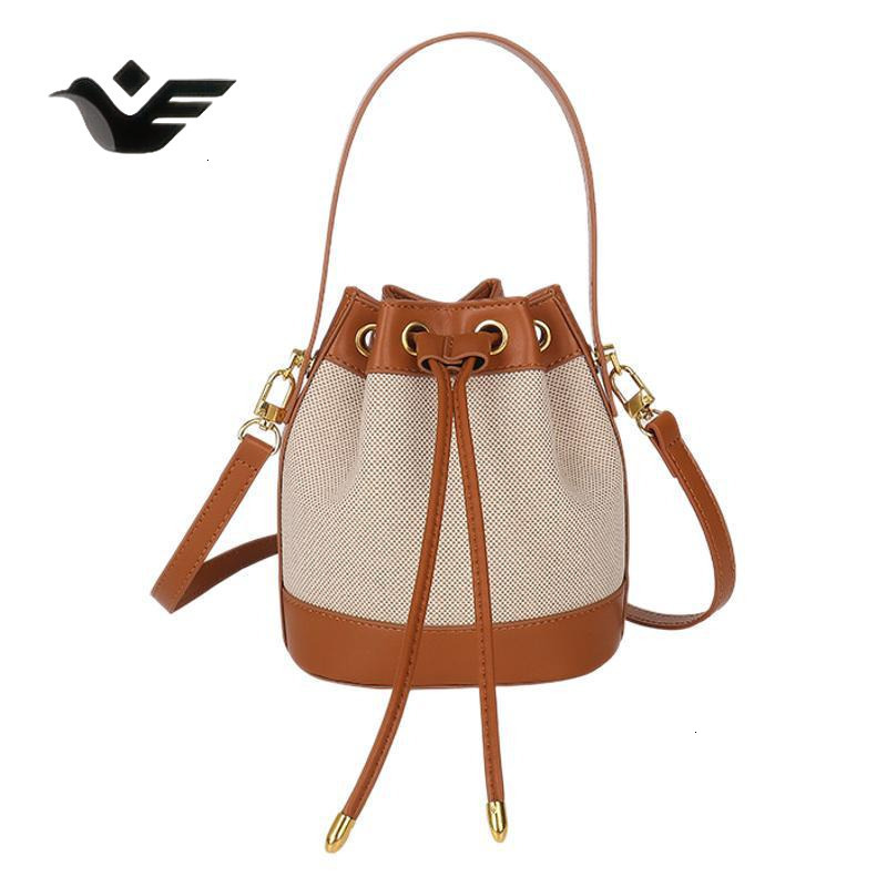 Feiyan Free Shipping New Designer Bag Luxury Shopping Bag Trade Women's Bag Versatile Color-block Women's Bucket Bag Drawstring Closure Sing