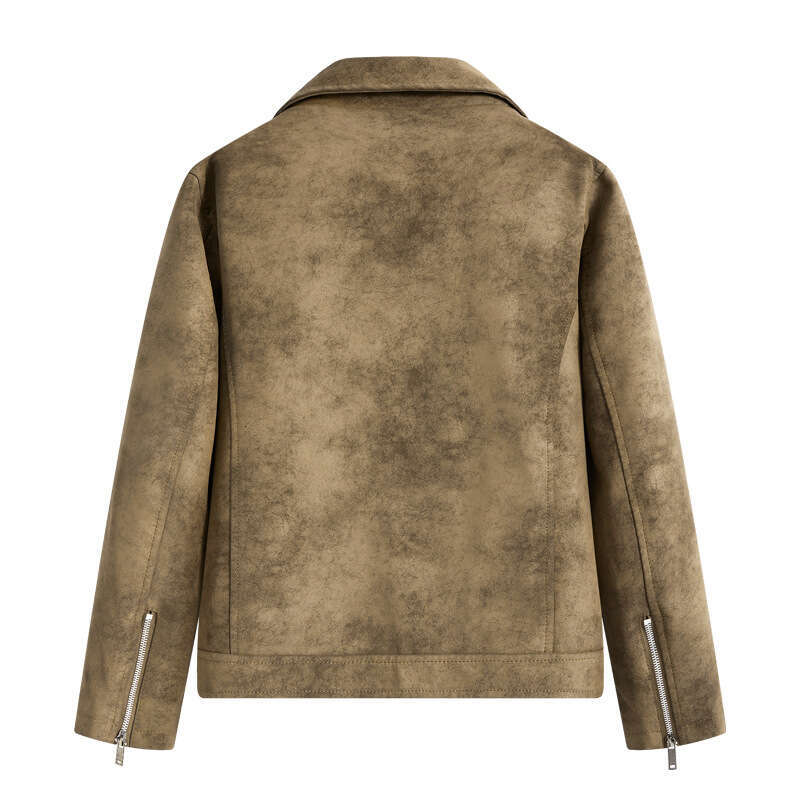 New American Style Leather Jacket High-end Tie-dye Washed Matte Craft Trendy Fashion