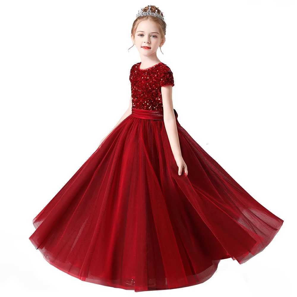 Dideyttawl Customized Sequin Flower Girl Dress For Wedding Party Tulle Puffy Skirt Girl Birthday Pageant Gown Junior Bridesmaid Z250904