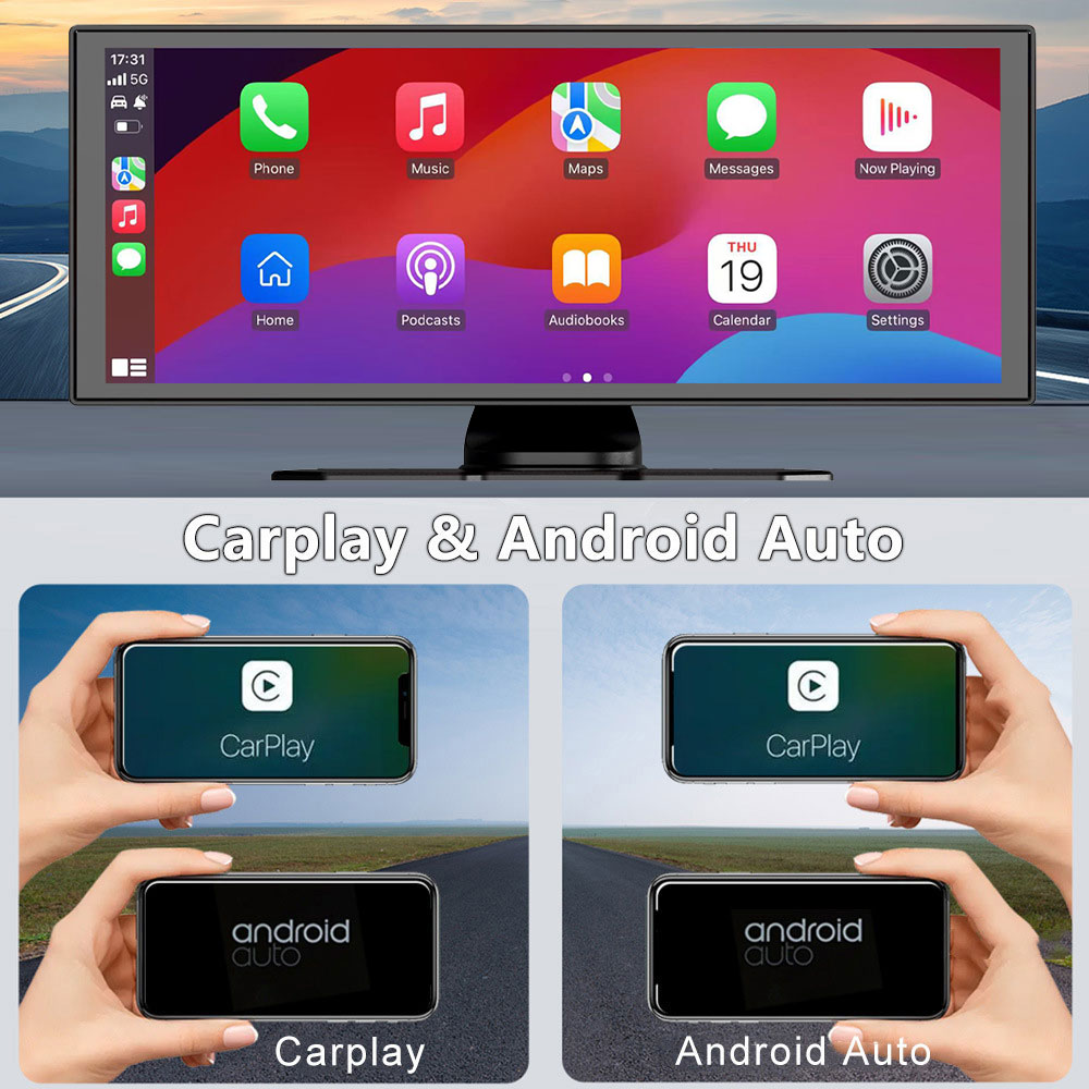 KOWANKIT 11.26 Inch Universal Portable Wireless CarPlay Android Auto Touch Screen, HD Car Stereo Monitor Plug & Play for 99.9% Cars H518