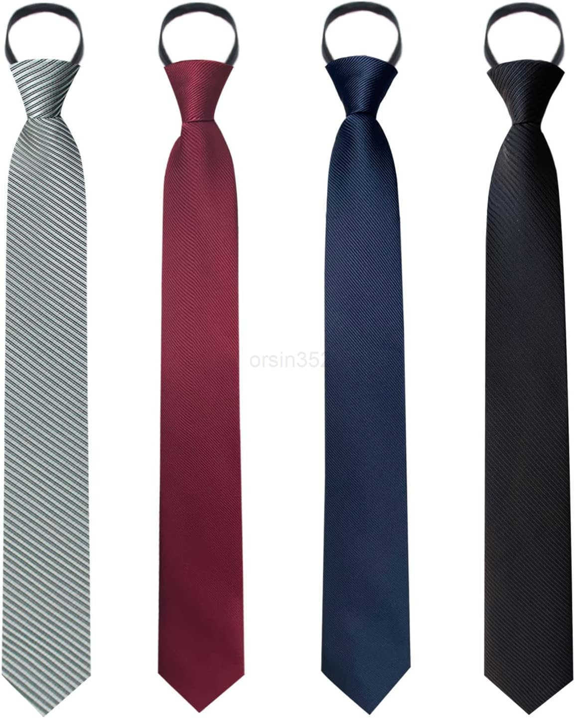 Mens Pretied Adjustable Tie Solid Color 315 Zipper Ties Neckties for Wedding Business Graduation SchoolW250904