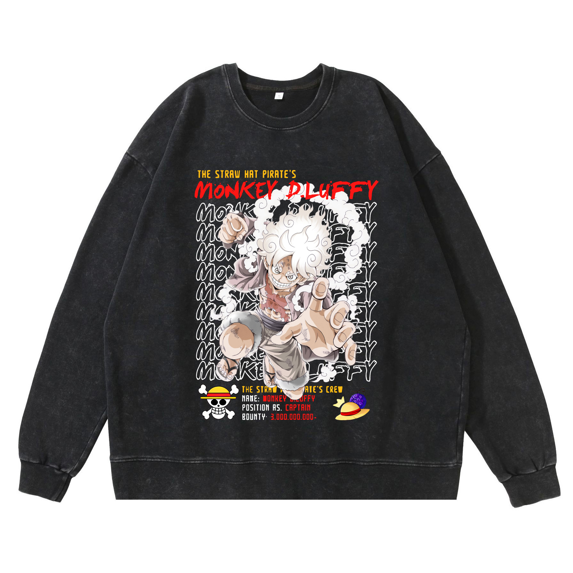 360g Heavyweight Washed Vintage Hoodie Street Hip-Hop Anime American Style Luffy and Zoro Cotton Fall Hoodie - TT8257