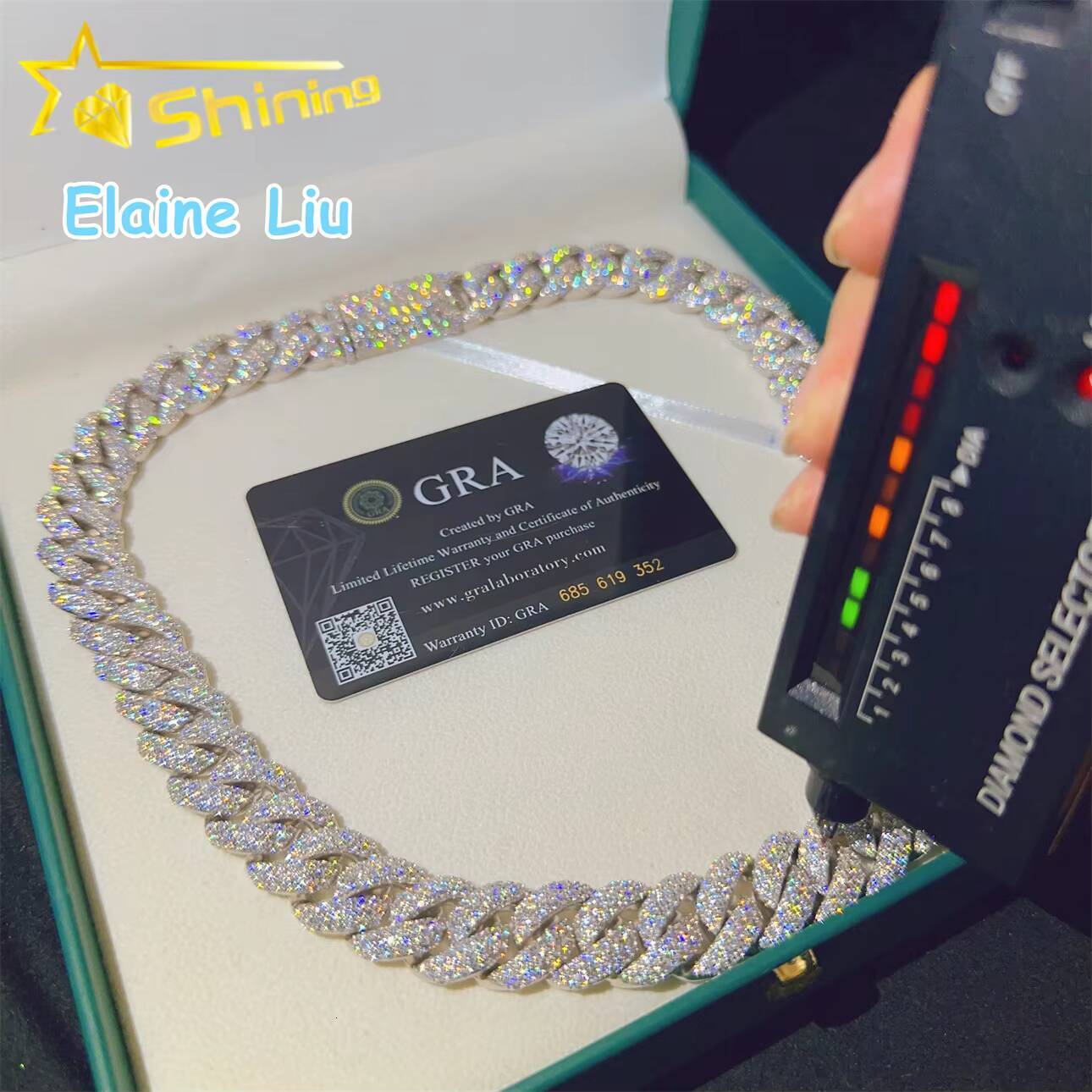 Hip Hop Jewelry VVS Moissanite Diamond Miami Cuban Necklace 16MM Sterling Silver 925 Cuban Link Chain Necklace