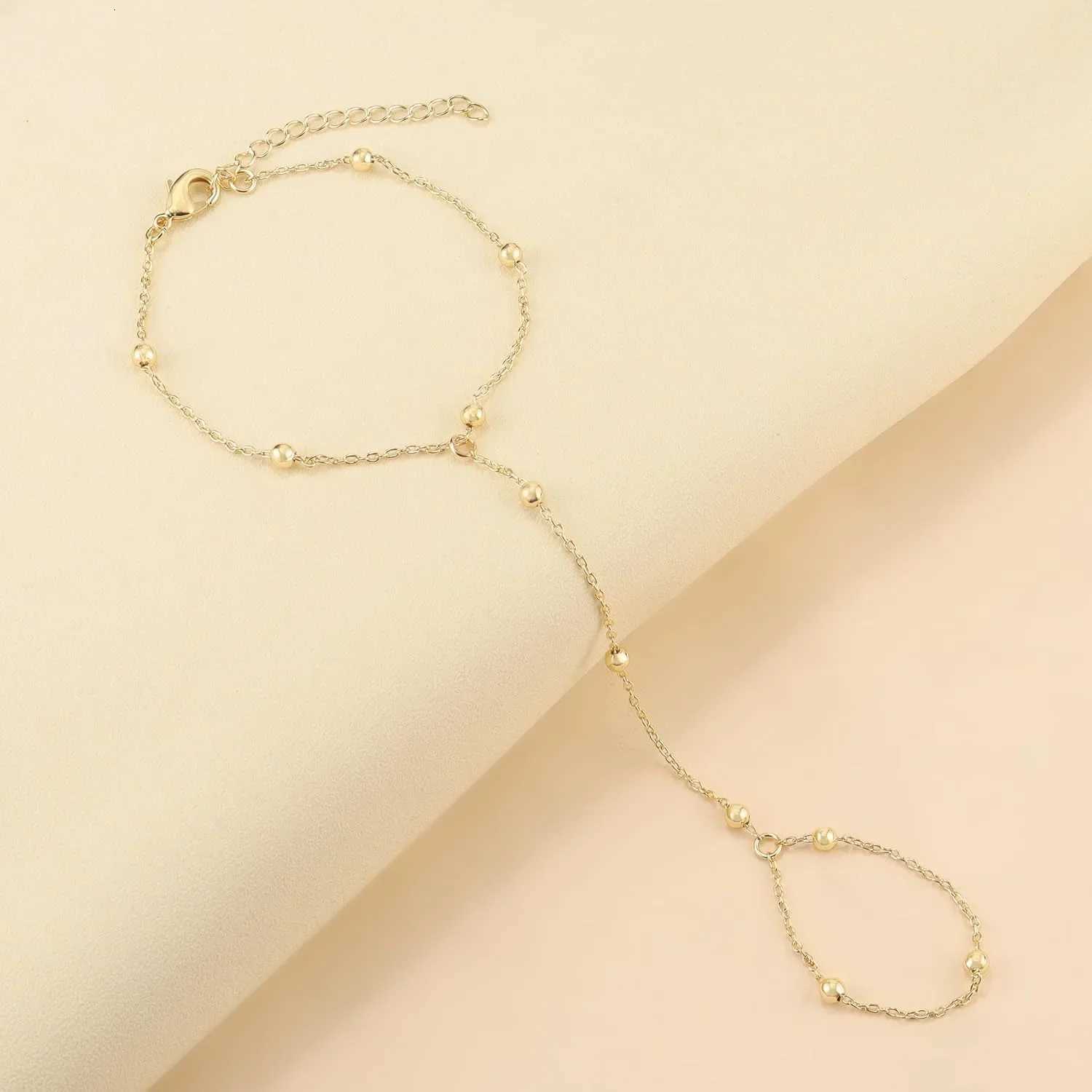 Dainty Bracelets for Women Hand Chain for Women Trendy K Gold Plated Hand Chain Jewelry Gift for Women Birthday Gifts Party W250904