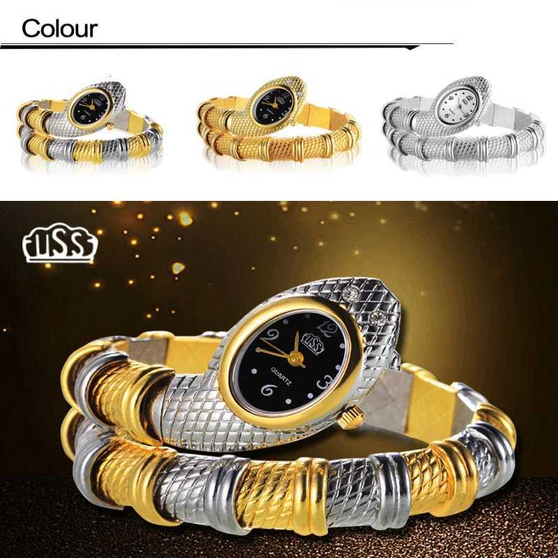 Hot S Unique Fashion Wristwatches Wen Ladies Snake Shaped Bracelet Watch Crystal Fem Watches Luxury Silver Gold Clock X250904
