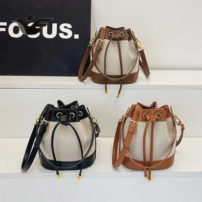 Feiyan Free Shipping New Designer Bag Luxury Shopping Bag Trade Women's Bag Versatile Color-block Women's Bucket Bag Drawstring Closure Sing