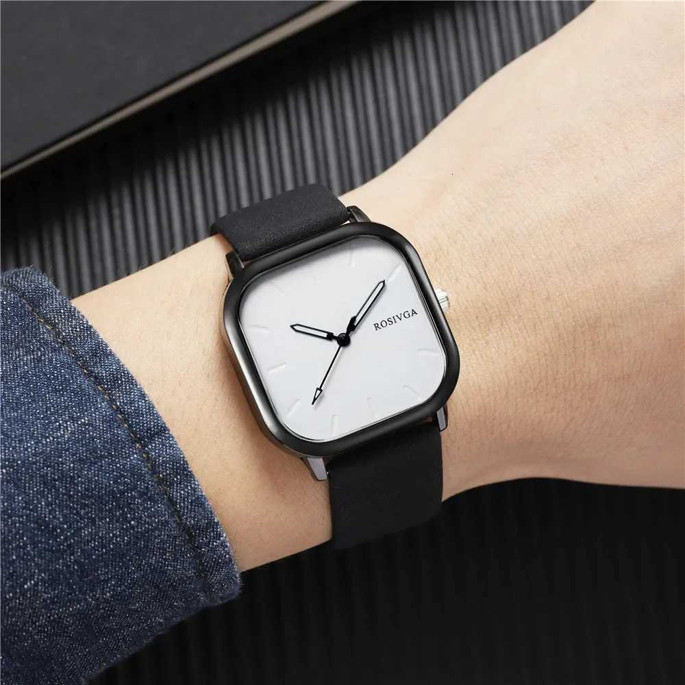 Fashion Watch Simple Square Dial PU Leather Quartz Men Business Watch Wristwatch for Men Clock for Wen Montre Hme X250904