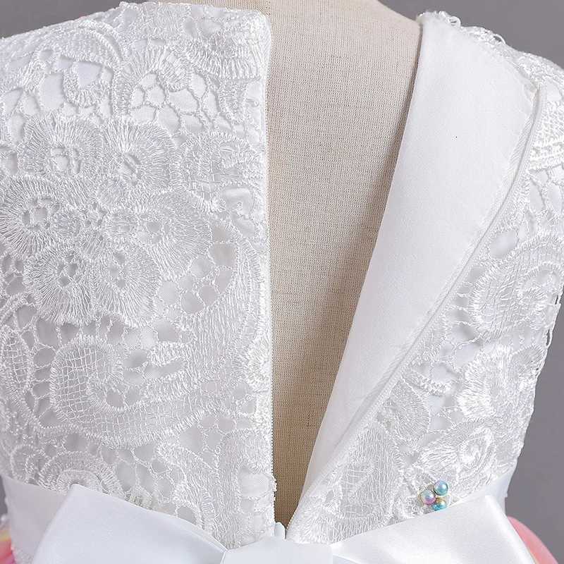 CK8991 Girls Flower Wedding Dress Long Sleeveless Summer Princess Rainbow Host Gift Performance Program Z250904