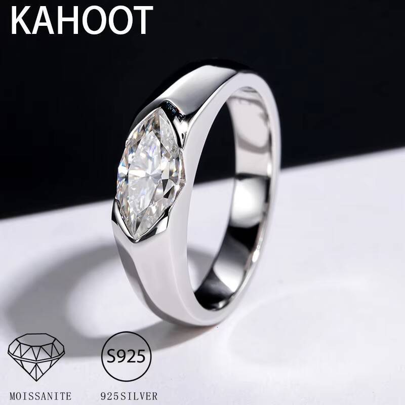 S925 Silver 1ct MarquiseShaped Moissanite Ring Simple Cool Luxury HighEnd for Couples