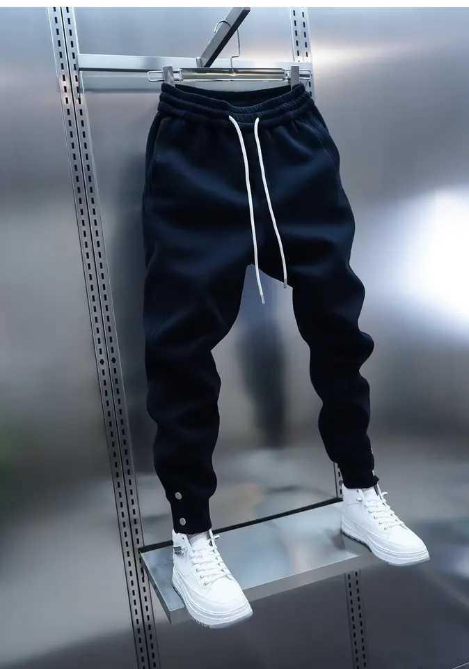 Solid Slim Fit Trousers Mens Casual Pants Loose Pockets Straight Cylinder Leggings Korean Fashion Harajuku Sweatpants y2k pantXJ250904