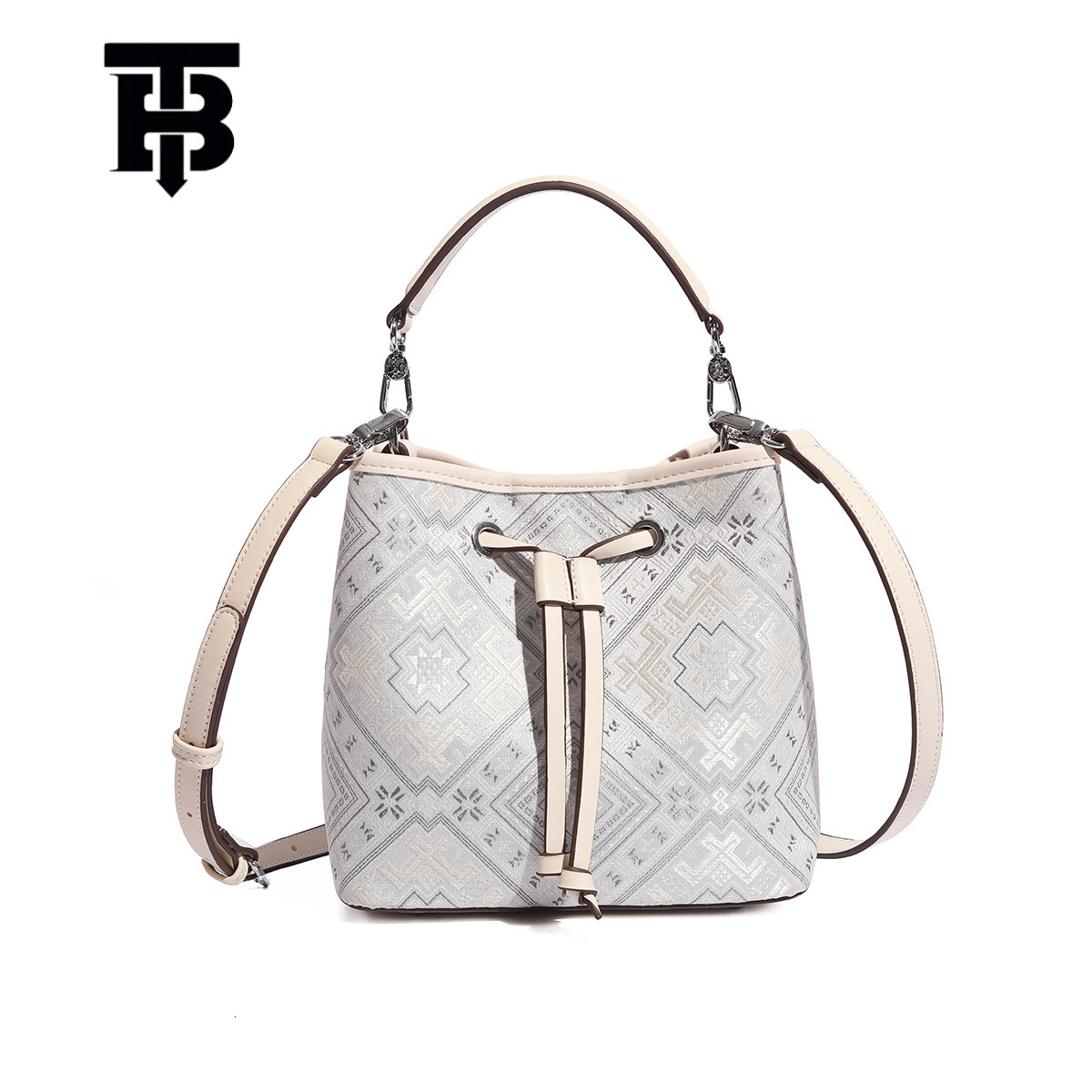 TB BHULAMTE High-End Ethnic Designer s bag Style Brocade Embroidery Handheld Bucket Bag for Women 2025 New Vintage Single Shoulder Bag Versatile Cross