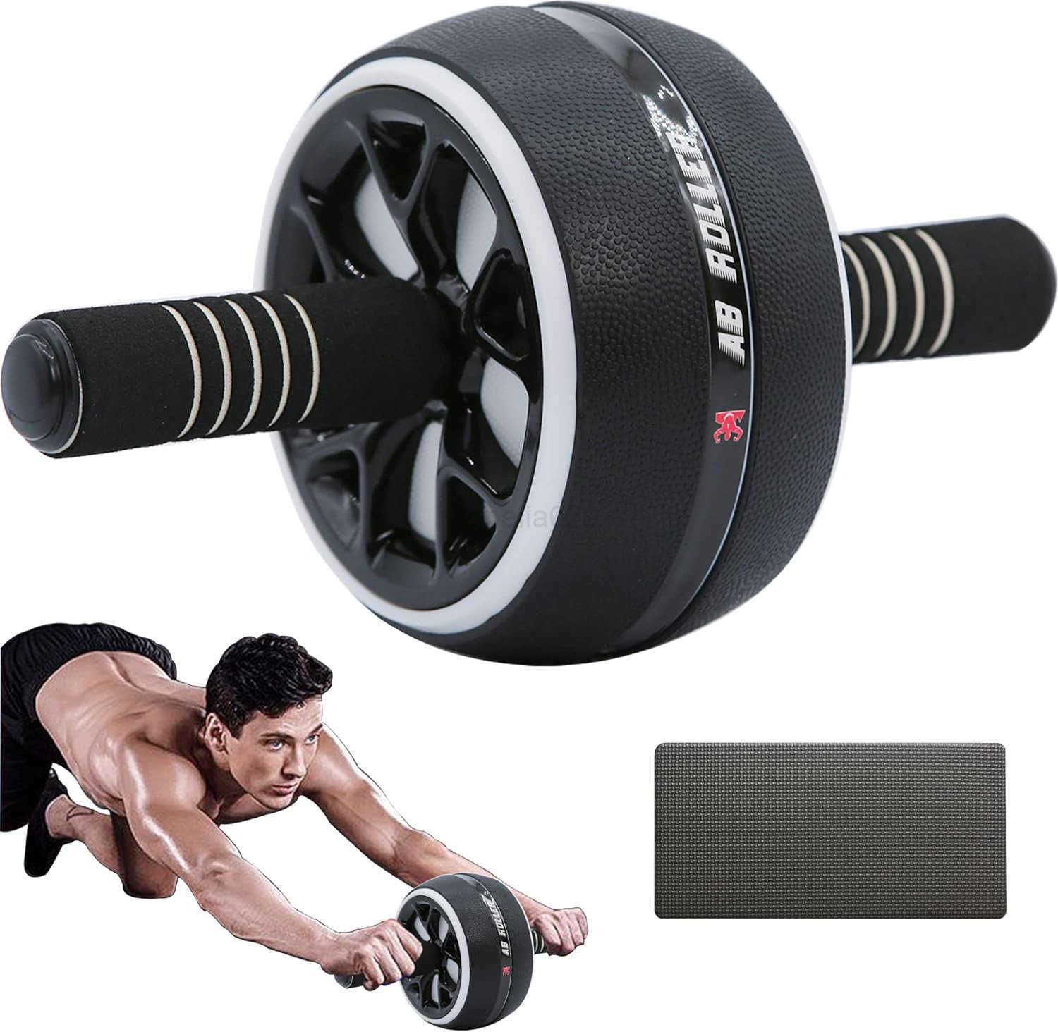 AB Wheel Roller Exercise Abdominal Wheel Fitness for Gym Home Workout StrengthTraining Equipment with Knee Pad W250904