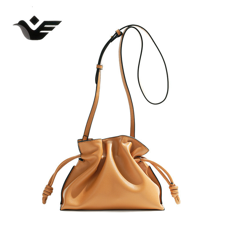 Feiyan Free Shipping New Designer Bag Luxury Shopping Bag Niche Drawstring Soft Cowhide Lucky Bag Genuine Leather High-end Casual Bucket Shoulder Bag 