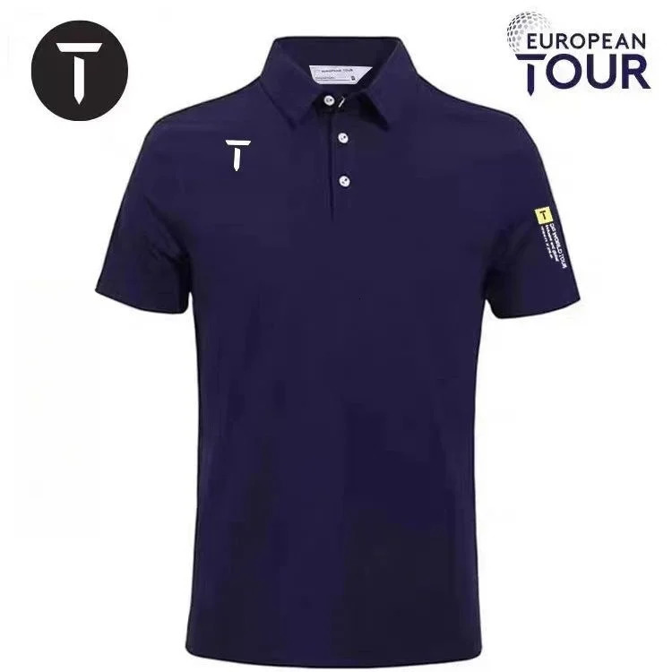 European Tour Golf Mens Short Sleeve 24 Summer Lightweight Cool Sport Speed Dry Polo Shirt 250903