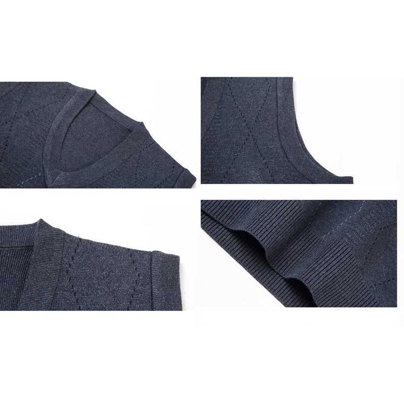 BROWON Sweater for Men Clothes Fashion Autumn and Winter Daily Casual Vest Pullover VNeck Collar Sleeveless Knitted Sweater MenXJ250904