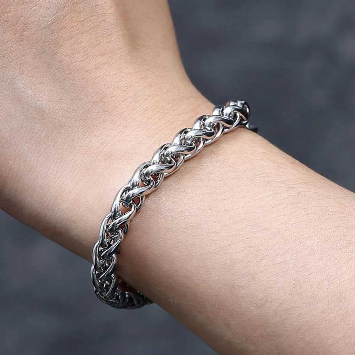 1921cm Classic Cuban Bracelet for Men Jewelry Stainless Steel Silver Link Chain Bracelets Hand Jewelry Anklet Gift Y250904