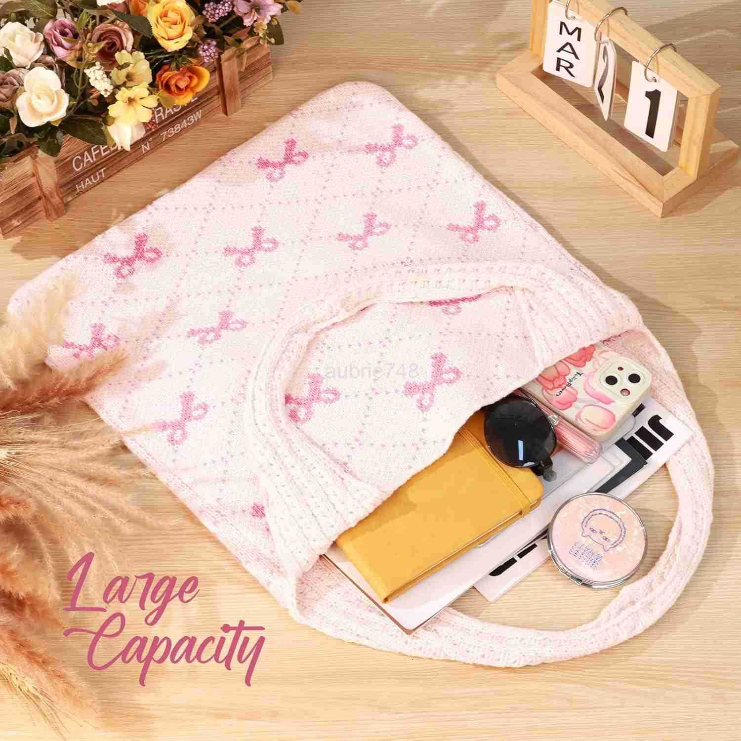 Crochet Tote Beach Mesh Knitted Shoulder Bag Large Aesthetic Hobo Bag for Women Summer M250904