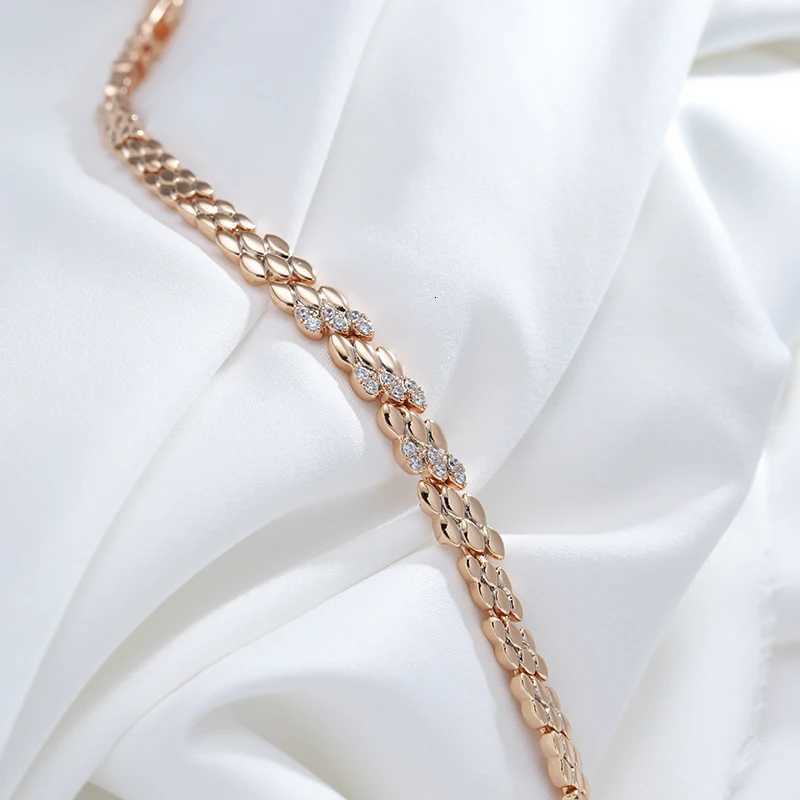 Kinel Fashion 585 Rose Gold Color Bracelet For Women Luxury Natural Zircon Bride Fine Wedding Daily Fine Jewelry 2022 NewXJ250904