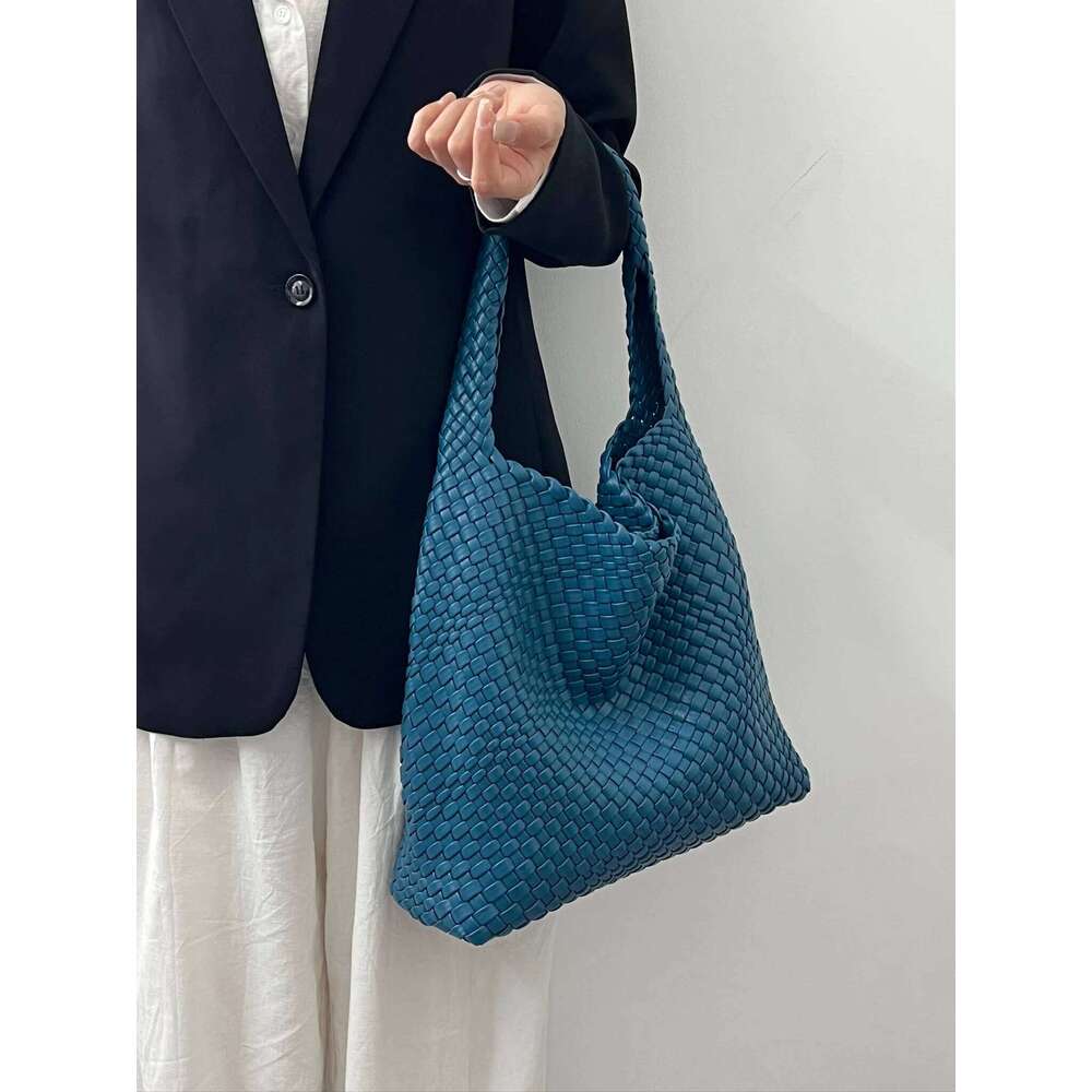 Shoulder Woven Bag For Women Europe And The United States Popular PU Leather Soft Fabric Women Underarm Bag