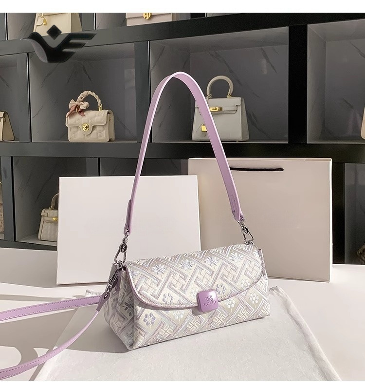 Feiyan Free Shipping New Designer Bag Luxury Shopping Bag Intangible Cultural Heritage Chinese Style Embroidered Baguette Bag 2025 Spring New High-end