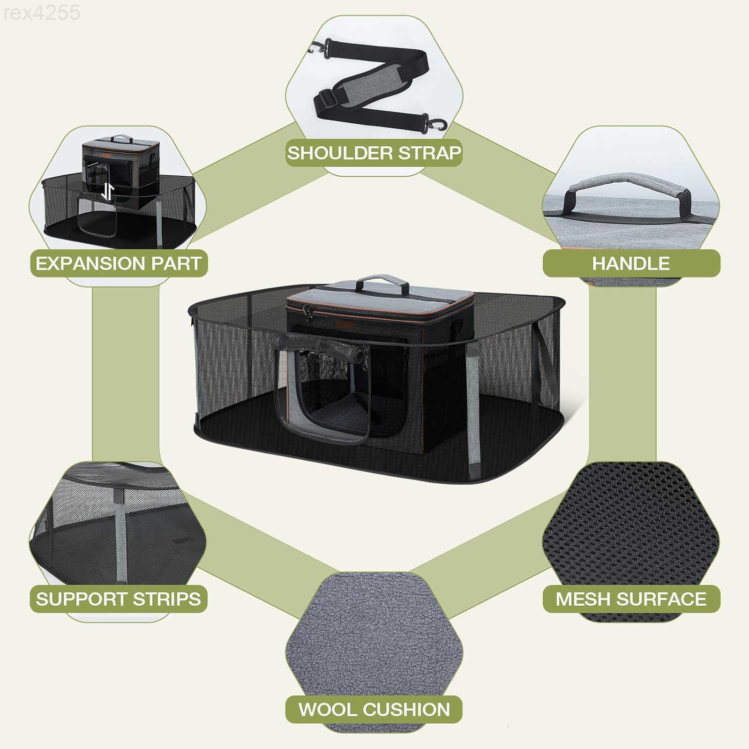 Degrees Expandable Pet Carrier SoftSided Pet Carrier Large Expandable Space 31276165 Cat Dog Carrier Cat Mobile Tent Outdoors Indoors for Small AnimaW