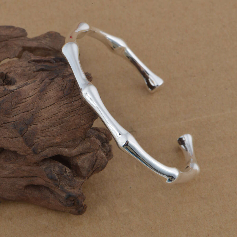 Korean Style Minimalist Bamboo Open for Women Fashion Trend Smooth Solid Adjustable Personality Bracelet Jewelry