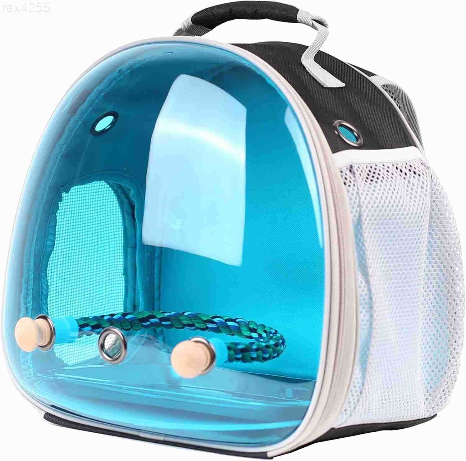 Small Bird Travel Backpack Carrier Cage Backpack to Transport Backpack Carrier with Metal Tray Stand Perch for Parakeet Cockatiel Budgies Vet Carry Bo
