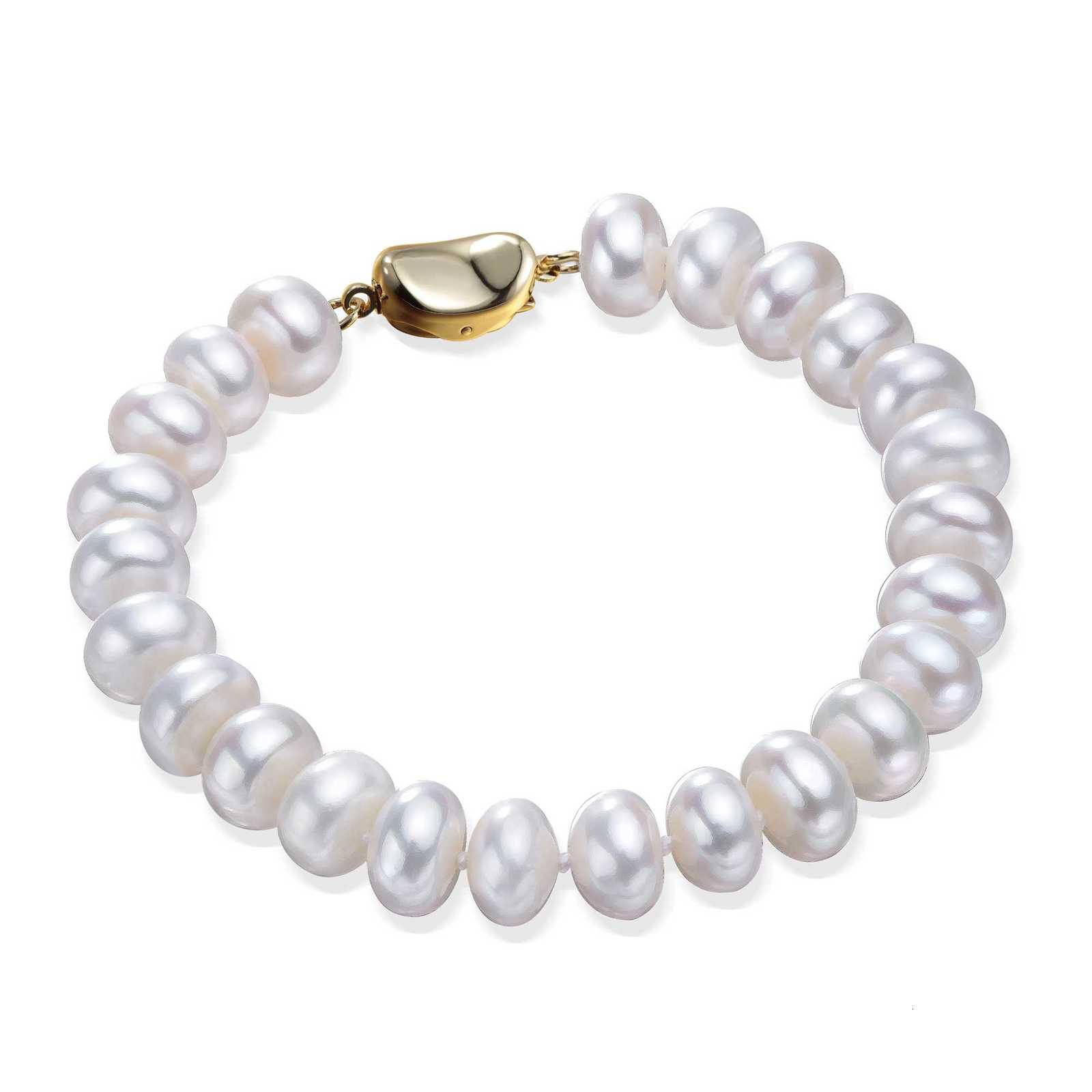 2025 New Arrival 89mm Bread Bead Freshwater Pearl Bracelets With 925 Sterling Silver Clasp For Women White Purple Y250904