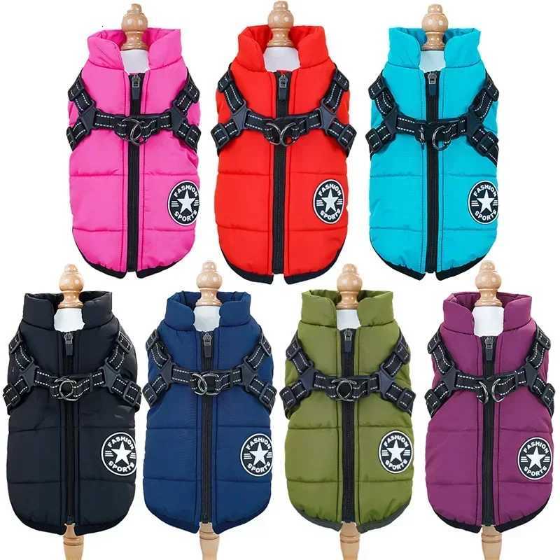 Pet Dog Coat with Harness Winter Cat Waterproof Coat Zipper Dog et with Reflective Harness for Smal Medium Large Dogs W250904