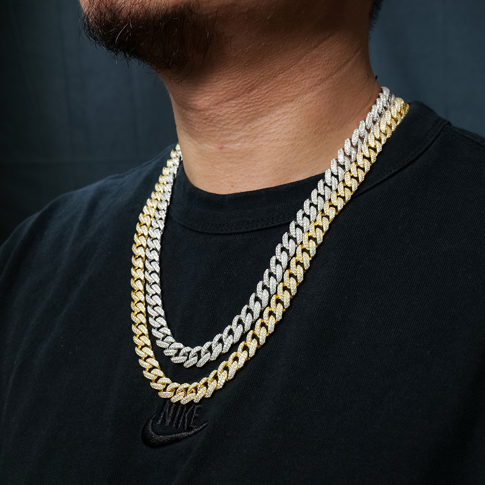 Xingyuegems Wholesale Hip Hop Jewelry 10mm Arc Style Cuban Chain 925 Sterling Silver Luxury Moissanite Jewelry for Men