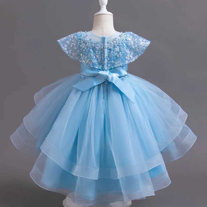 T245 Girls Clothing Princess Dress Girl Wedding Dress Kids Baby Evening Trailing Dress Z250904