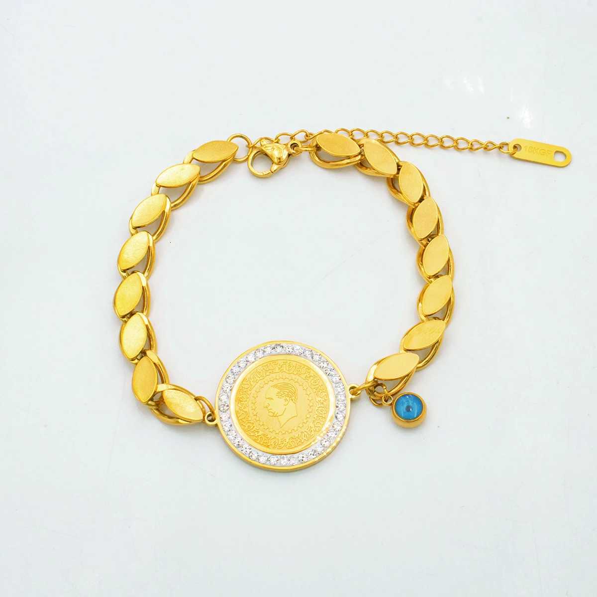 2025 New Luxury Gold Color Charm Bracelet Stainless Steel Jewelry for Women Hypoallergenic Gift Party Accessories Y250904