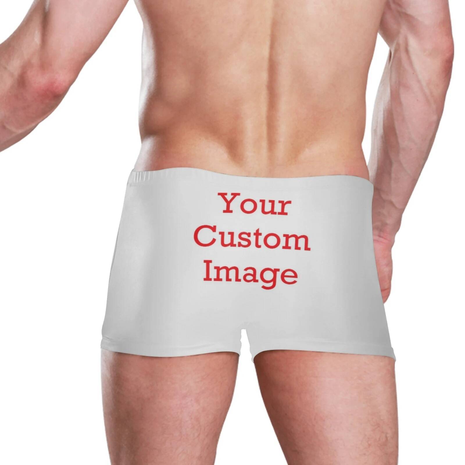 Men Swimwear Pants Summer Sexy Beach Swim Shorts New Custom Picture Swimsuit Men's Swimming Trunks Boxer Briefs
